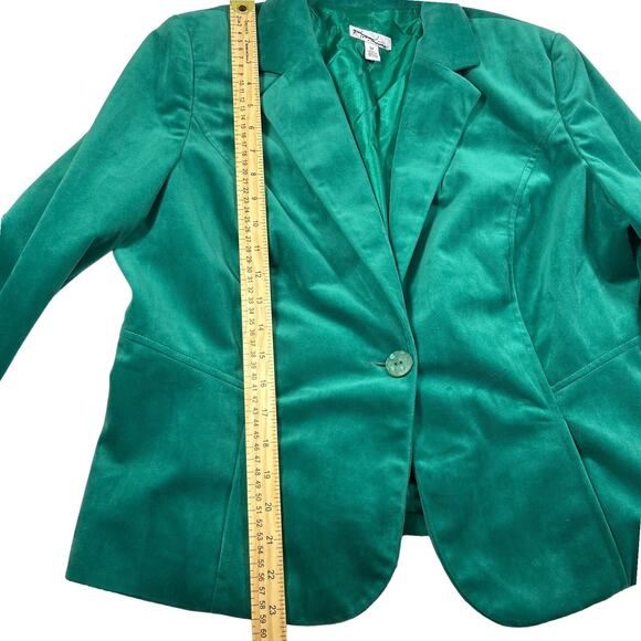 Kim Rogers Women's Long Sleeve Soft Green Corduroy Blazer Top Jacket Size 10P - Picture 9 of 12